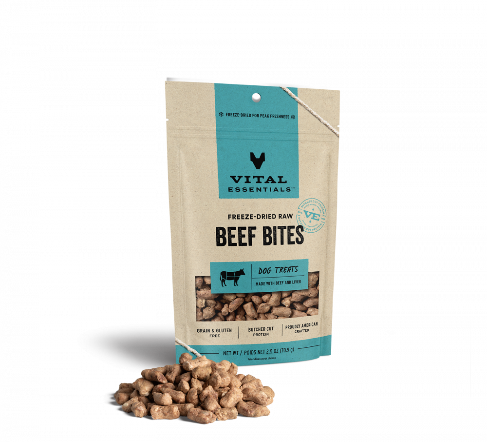 Vital Essentials Freeze Dried Beef Bites Dog Treats