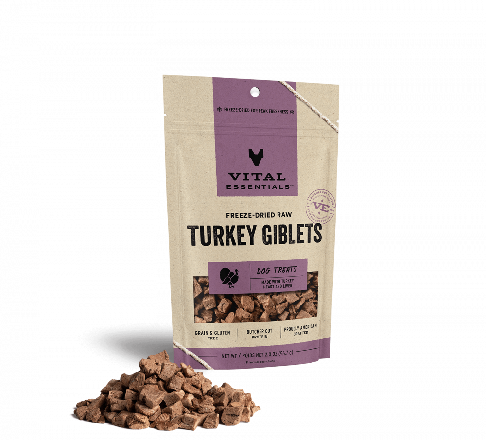 
                  
                    Vital Essentials Freeze Dried Raw Turkey Giblets Dog Treats,
                  
                