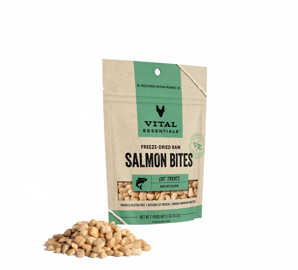 Vital Essentials Freeze Dried Salmon Bites Cat Treats