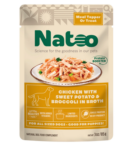 Natoo Wet Meal Topper Chicken with Sweet Potato & Broccoli in Broth for Dogs