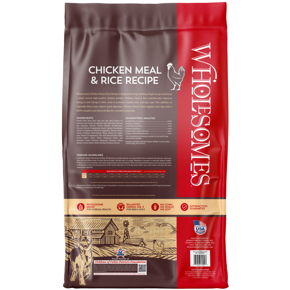 Wholesomes Chicken Meal & Rice Recipe Dry Dog Food