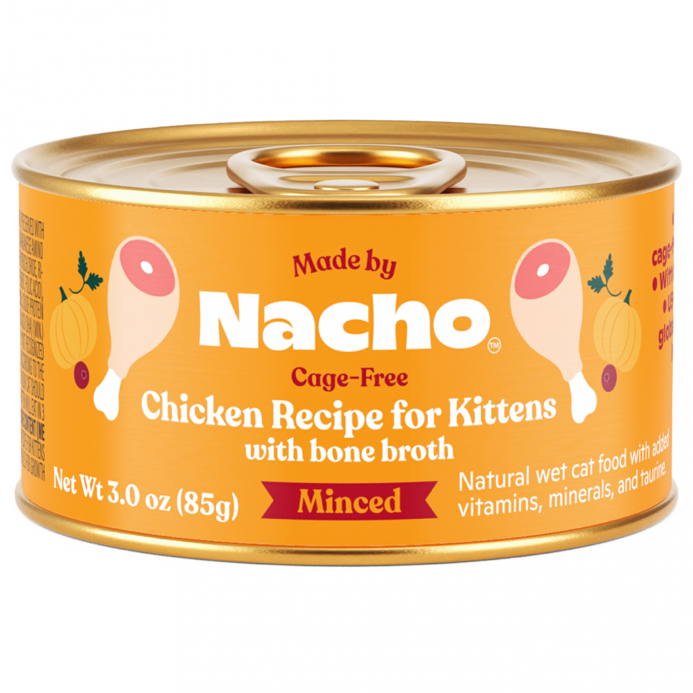 
                  
                    Made By Nacho Cage-Free Chicken Recipe Minced With Bone Broth For Kittens
                  
                