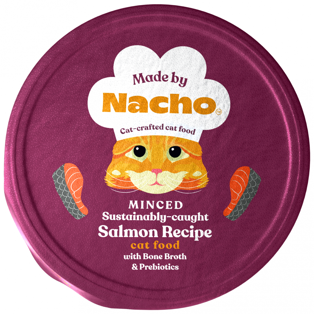 
                  
                    Made By Nacho Minced Sustainably-Caught Salmon Recipe Cat Food With Bone Broth And Prebiotics
                  
                