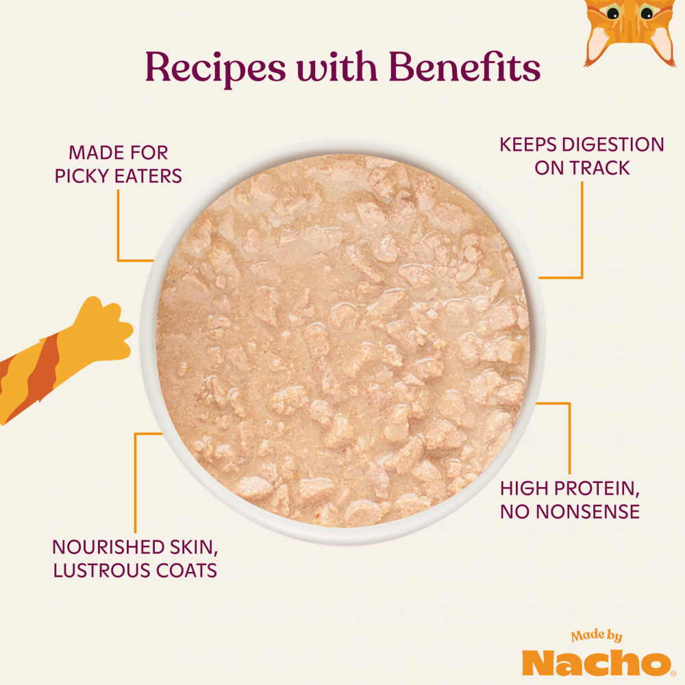 
                  
                    Made By Nacho Minced Sustainably-Caught Salmon Recipe Cat Food With Bone Broth And Prebiotics
                  
                