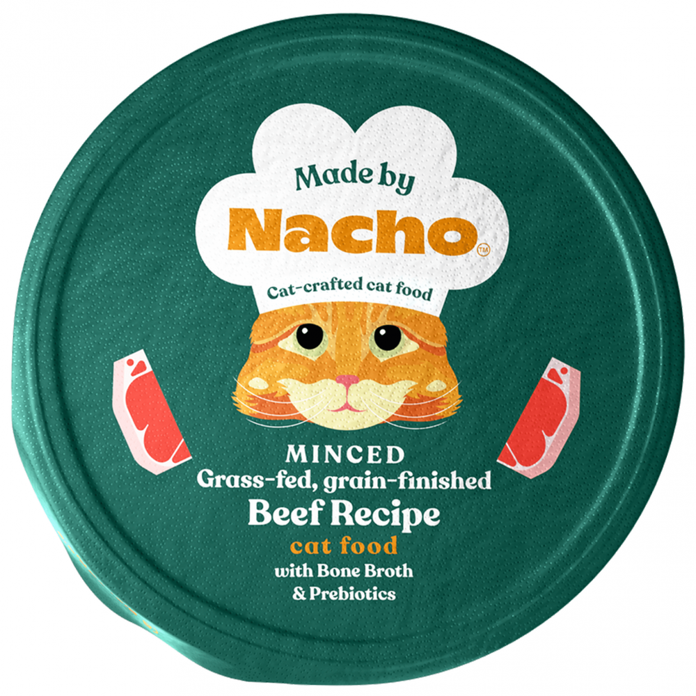 
                  
                    Made By Nacho Minced Grass-Fed, Grain-Finished Beef Recipe Cat Food With Bone Broth And Prebiotics
                  
                