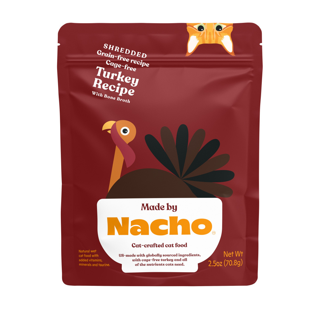 
                  
                    Made by Nacho Shredded Grain-Free Recipe Cage-Free Turkey Recipe With Bone Broth
                  
                