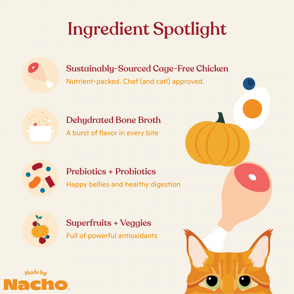 
                  
                    Made By Nacho Bone Broth Infused Cage-Free Chicken & Pumpkin Recipe
                  
                