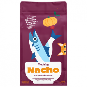 Made by Nacho Salmon & Whitefish & Pumpkin Kibble with Freeze Dried Raw Inclusions