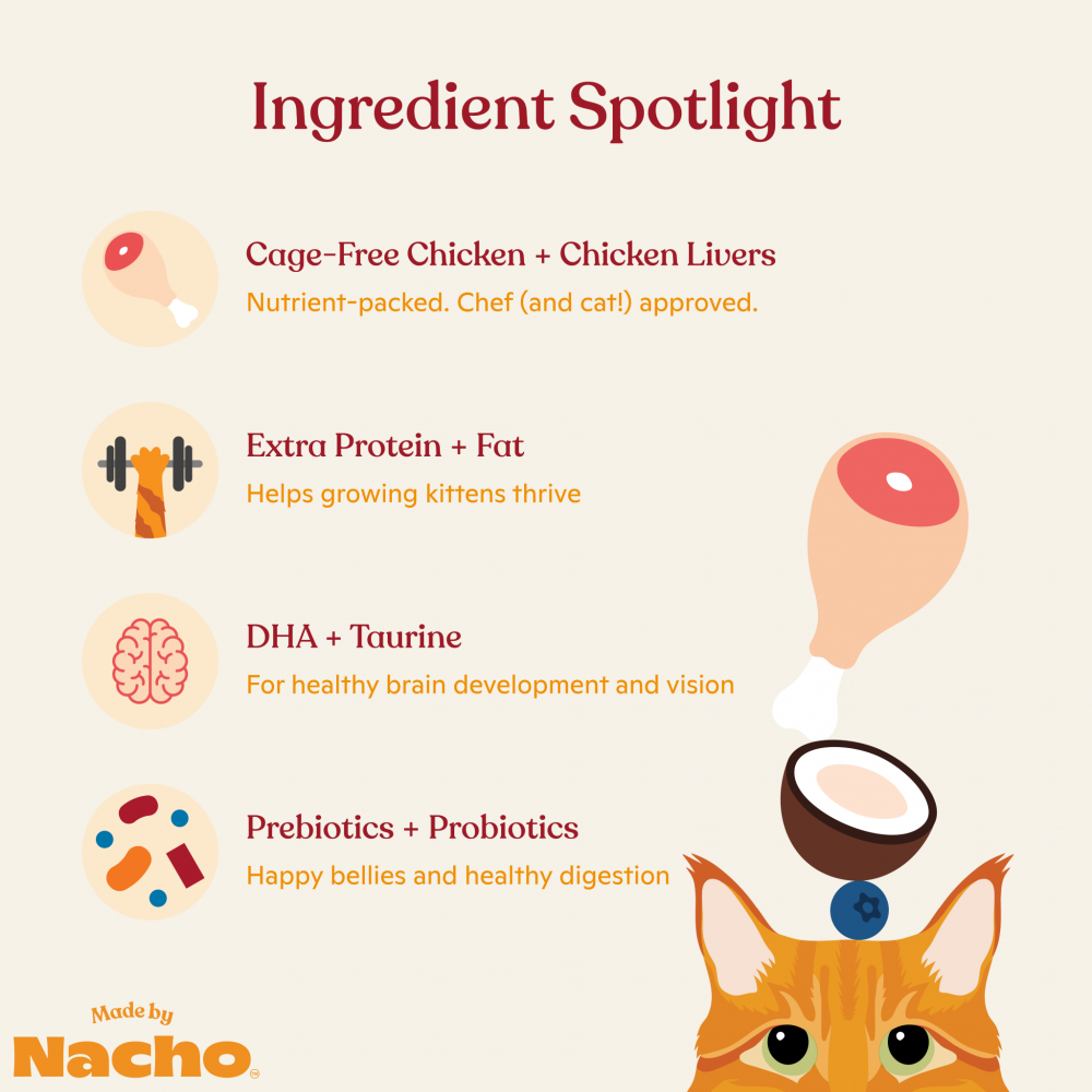 
                  
                    Made By Nacho Cage-Free Chicken, Chicken Liver, And Bone Broth Recipe For Kittens
                  
                