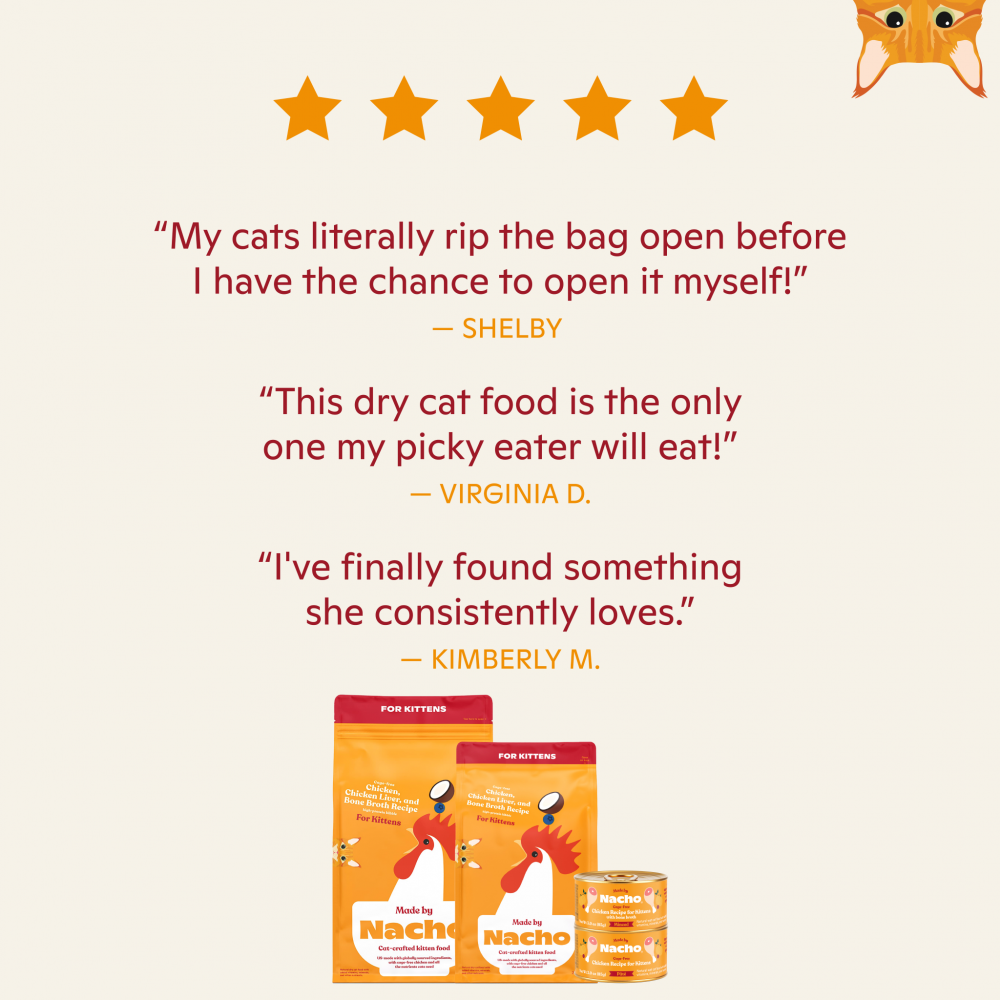 
                  
                    Made By Nacho Cage-Free Chicken, Chicken Liver, And Bone Broth Recipe For Kittens
                  
                