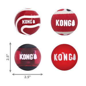 KONG Signature Balls 4 pack Assorted