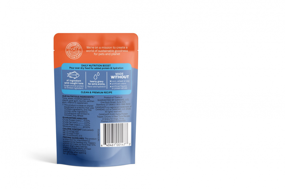 
                  
                    Canidae Pure Petite Protein Topper, Chunks of Real Tuna Recipe in Gravy for Dogs
                  
                