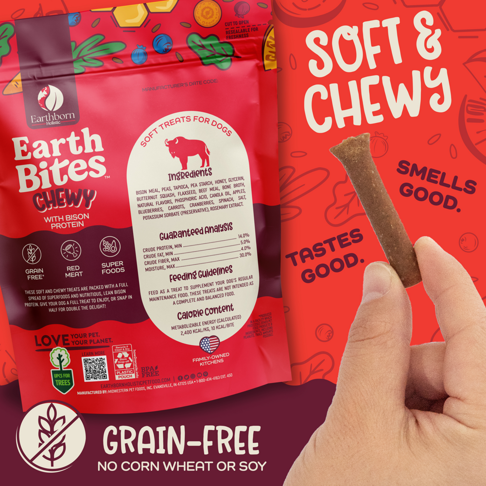 Earthbites Chewy Bison Dog Treats