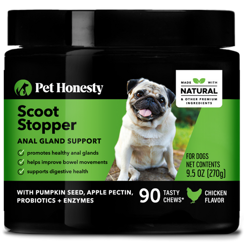 Pet Honesty Dog Scoot Stopper Anal Gland Support Soft Chews, Chicken