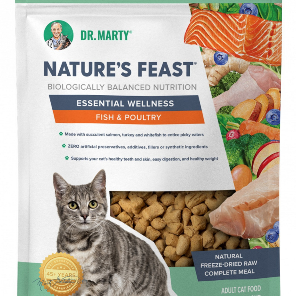 Dr Marty Natures Feast Freeze Dried Fish & Poultry Cat Pouches