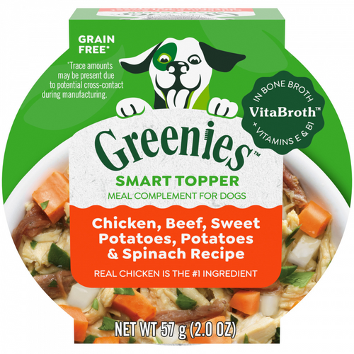 Greenies Chicken Beef Sweet Potato Spinach and Potato in Bone Broth Wet Dog Food Topper
