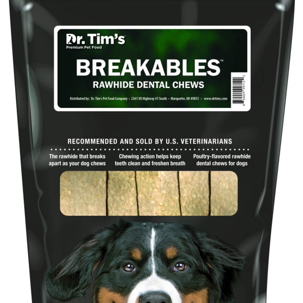 Dr. Tim's CLENZ-A-DENT Breakables Rawhide Dental Chews