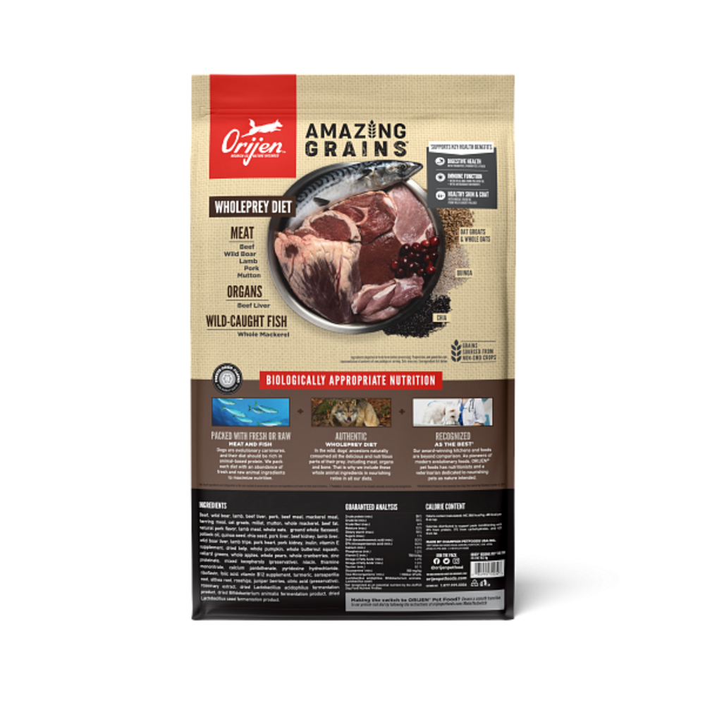 ORIJEN High Protein Amazing Grains Regional Red Dry Dog Food