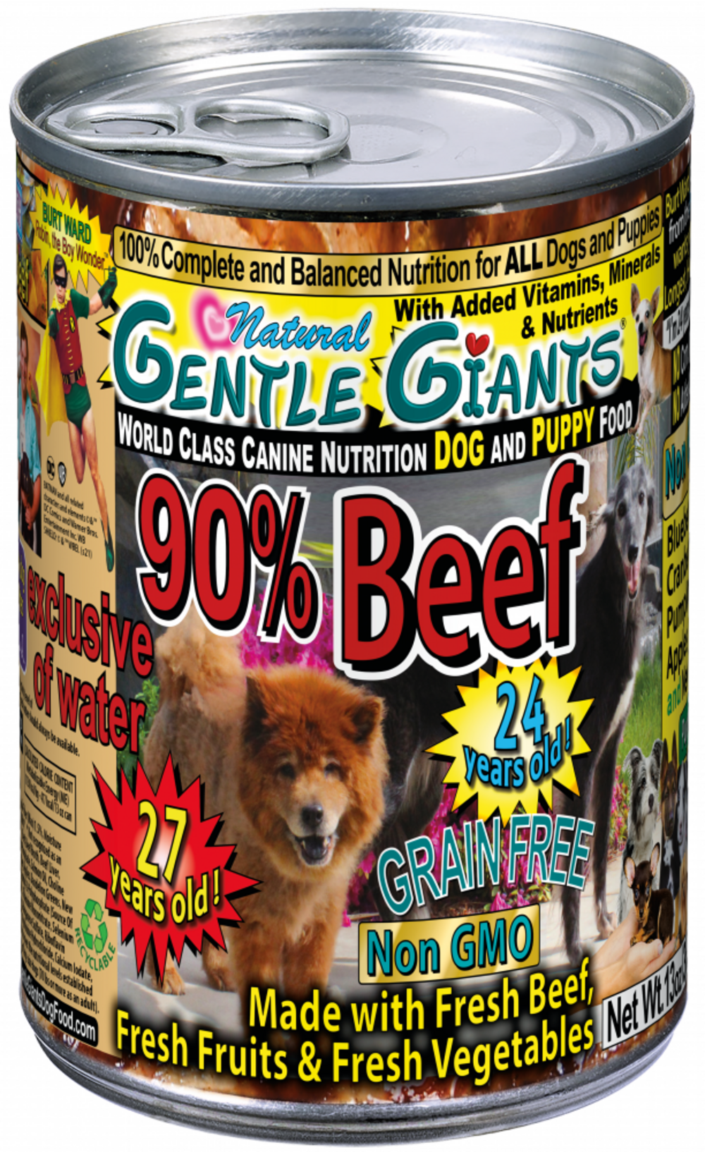 Gentle Giants Non-GMO Grain Free Beef Dog & Puppy Can Food