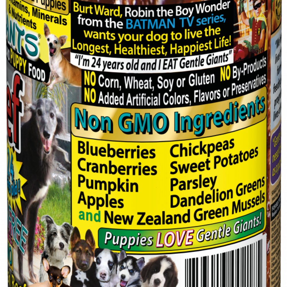 Gentle Giants Non-GMO Grain Free Beef Dog & Puppy Can Food