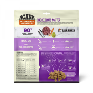 ACANA Freeze Dried Dog Food & Topper, Grain Free, High Protein,  Fresh & Raw Animal Ingredients, Duck Recipe, Morsels