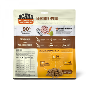 ACANA Freeze Dried Dog Food & Topper, Grain Free, High Protein,  Fresh & Raw Animal Ingredients, Free Run Chicken Recipe, Morsels