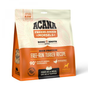 ACANA Freeze Dried Dog Food & Topper, Grain Free, High Protein,  Fresh & Raw Animal Ingredients, Free-Run Turkey Recipe, Morsels