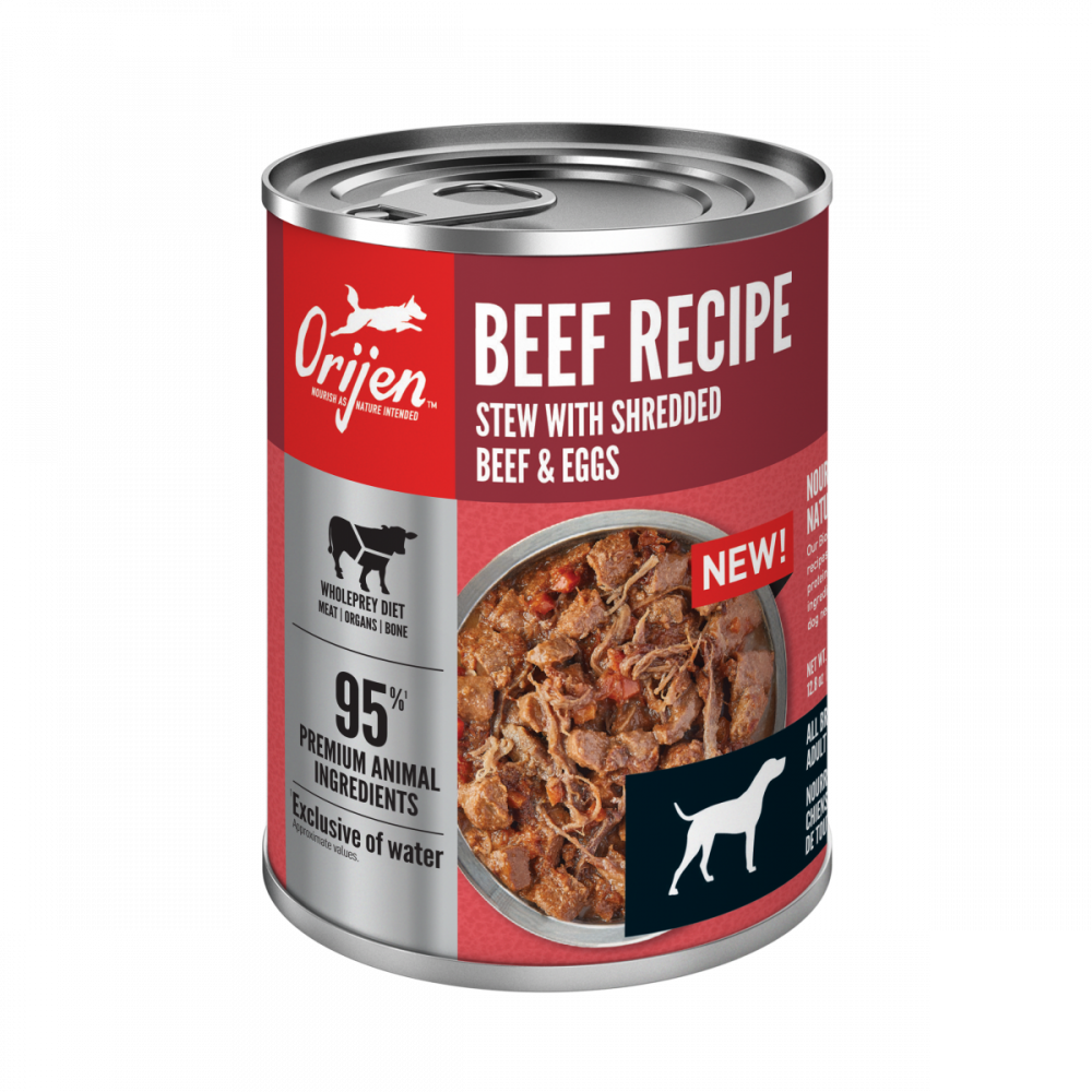 Orijen Beef Recipe Stew with Shredded Beef and Eggs Grain Free Dog Food