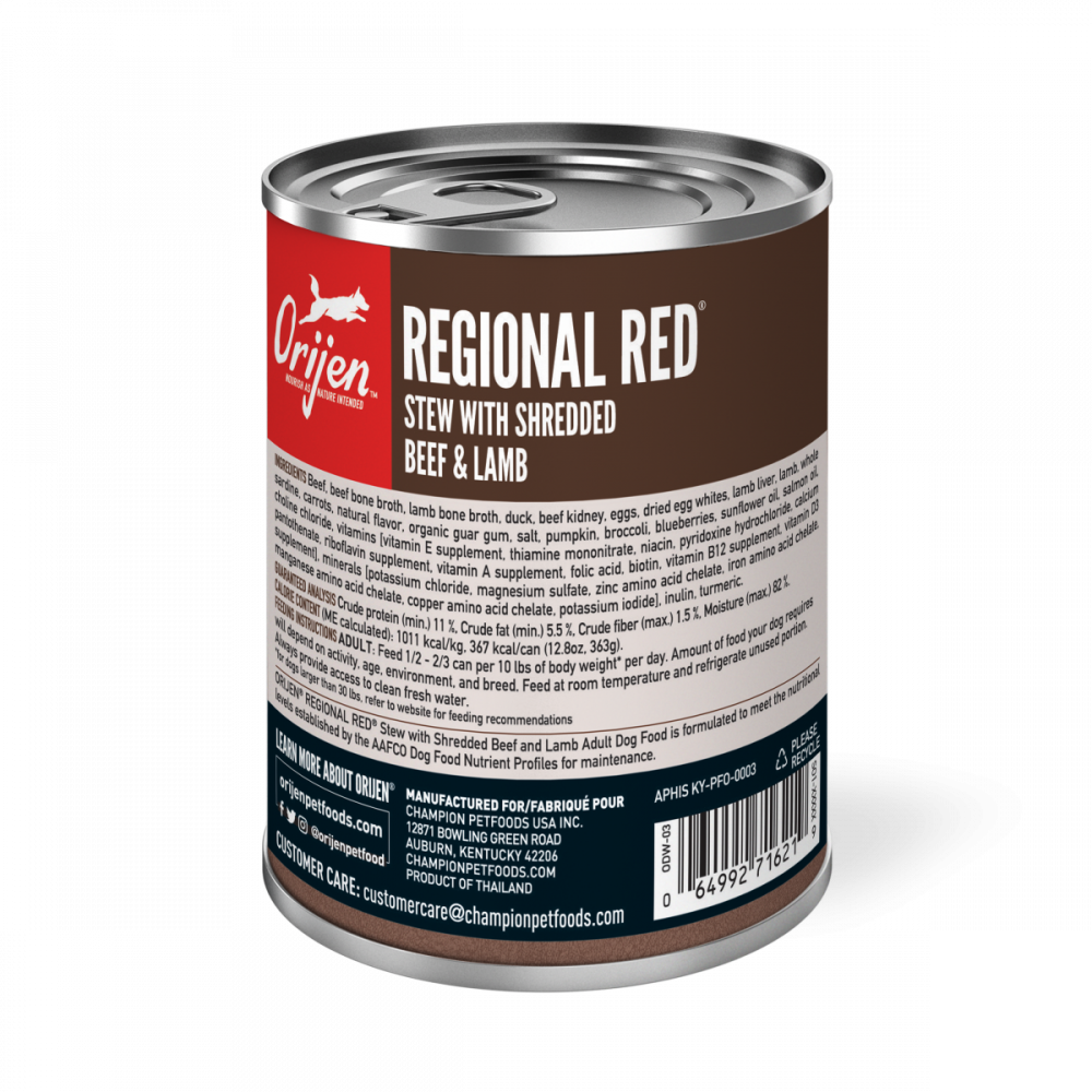 Orijen Real Meat Shreds, Grain-free, Regional Stew,  Premium Wet Dog Food