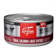 Load image into Gallery viewer, ORIJEN Tuna, Salmon &amp; Beef Entree in Bone Broth Canned Cat Food