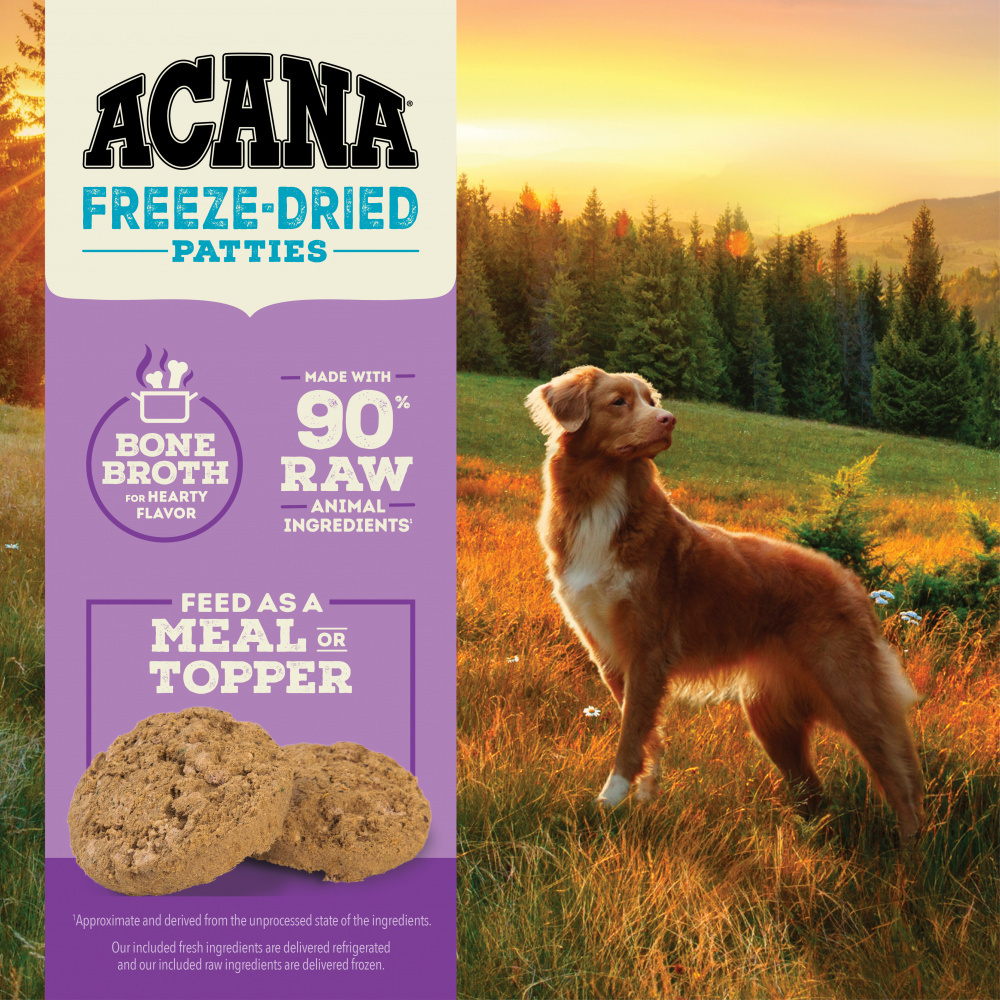 
                  
                    ACANA Freeze Dried Dog Food and Topper Grain Free High Protein Fresh and Raw Animal Ingredients Duck Recipe Patties
                  
                