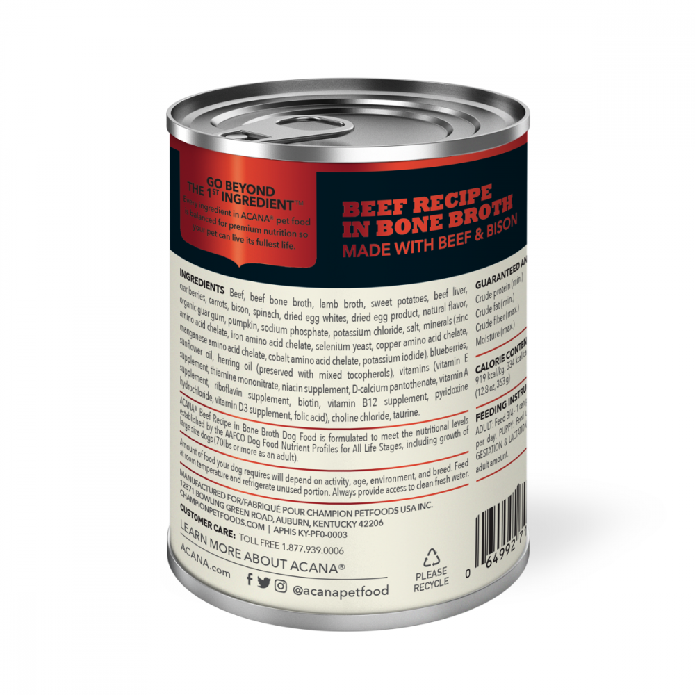Acana Premium Chunks Canned Dog Food Beef