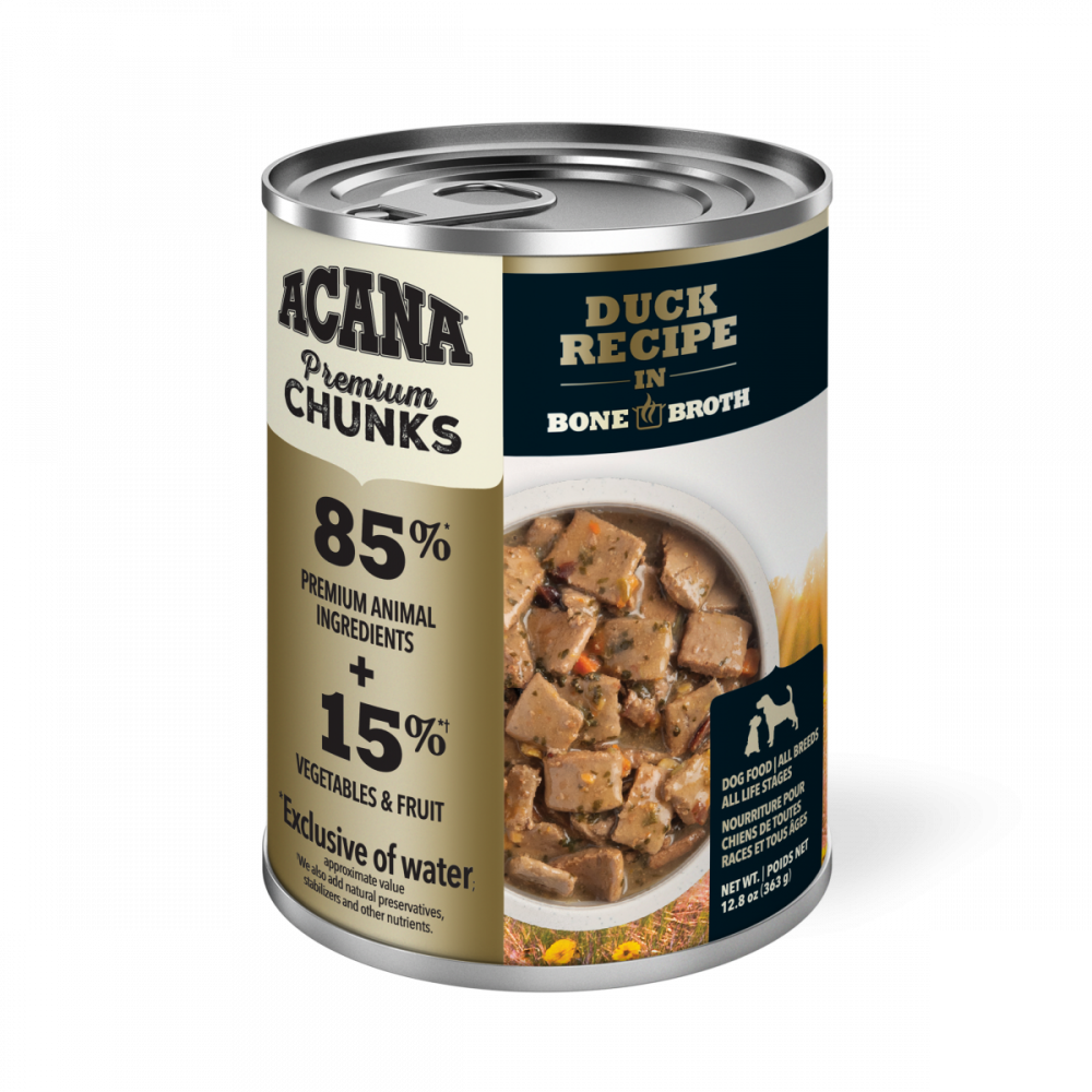 ACANA Premium Chunks Grainfree Duck Recipe in Bone Broth Wet Dog Food