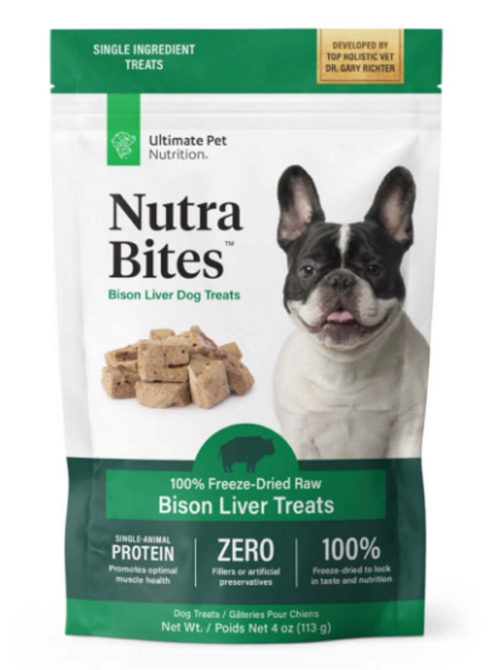 Ultimate Pet Nutrition Freeze Dried Nutra Bites Bison Liver Dog Treat