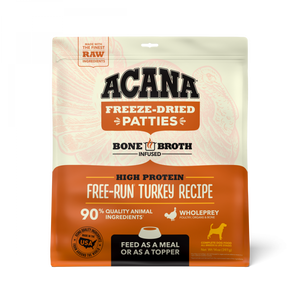 ACANA Freeze Dried Dog Food & Topper, Grain Free, High Protein,  Fresh & Raw Animal Ingredients, Free-Run Turkey Recipe, Patties