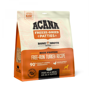 ACANA Freeze Dried Dog Food & Topper, Grain Free, High Protein,  Fresh & Raw Animal Ingredients, Free-Run Turkey Recipe, Patties