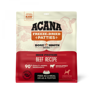 ACANA Freeze Dried Dog Food & Topper, Grain Free, High Protein,  Fresh & Raw Animal Ingredients, Ranch Raised Beef Recipe, Patties