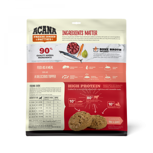 ACANA Freeze Dried Dog Food & Topper, Grain Free, High Protein,  Fresh & Raw Animal Ingredients, Ranch Raised Beef Recipe, Patties