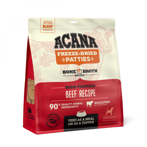 ACANA Freeze Dried Dog Food & Topper, Grain Free, High Protein,  Fresh & Raw Animal Ingredients, Ranch Raised Beef Recipe, Patties