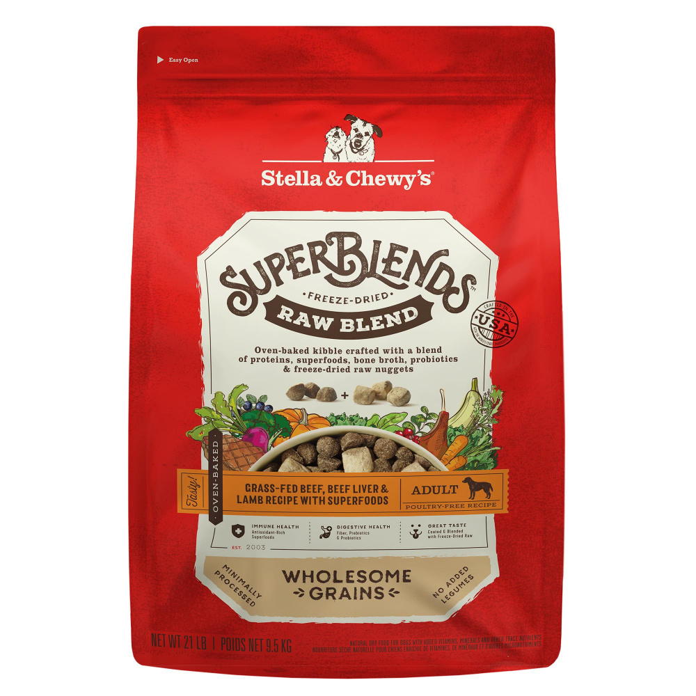 
                  
                    Stella & Chewy's SuperBlends Raw Blend Wholesome Grains Grass Fed Beef & Beef Liver & Lamb Recipe with Superfoods
                  
                
