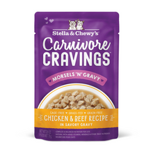 Load image into Gallery viewer, Stella &amp; Chewy&#39;s Carnivore Cravings Morsels N Gravy Chicken &amp; Beef Recipe Pouch Cat Food