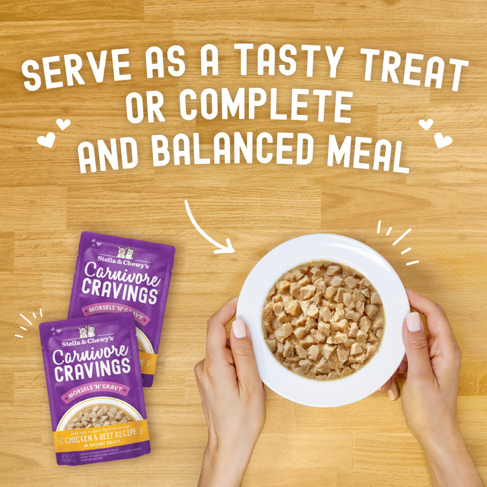 
                  
                    Stella & Chewy's Carnivore Cravings Morsels N Gravy Chicken & Beef Recipe Pouch Cat Food
                  
                
