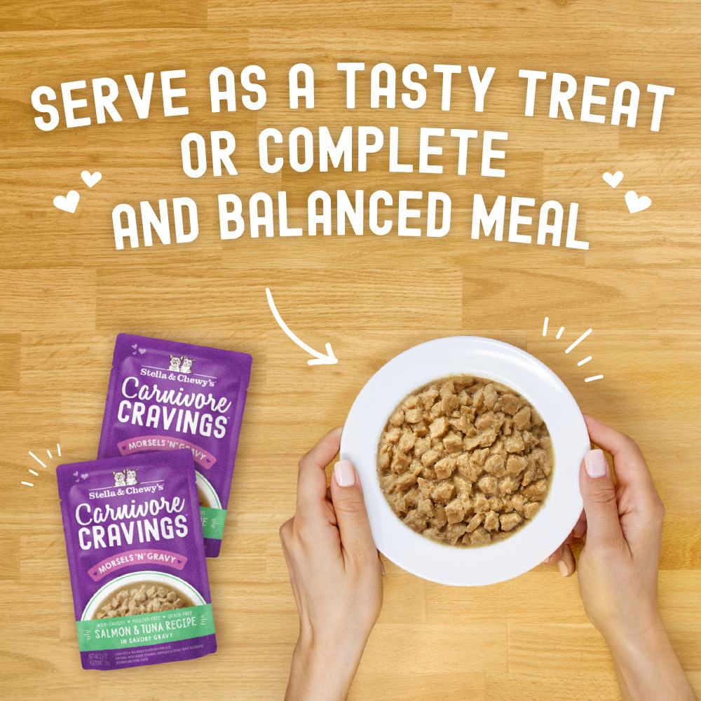 
                  
                    Stella & Chewy's Carnivore Cravings Morsels N Gravy Salmon & Tuna Recipe Pouch Cat Food
                  
                