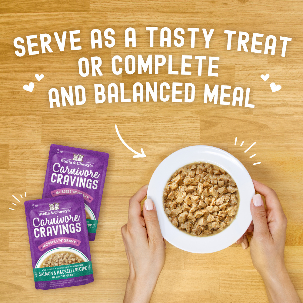 
                  
                    Stella & Chewy's Carnivore Cravings Morsels N Gravy Salmon & Mackerel Recipe Pouch Cat Food
                  
                