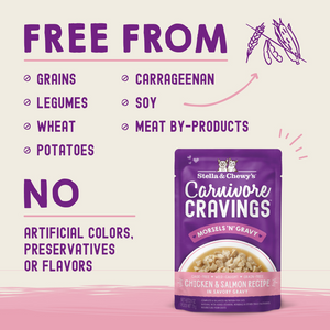 Stella & Chewy's Carnivore Cravings Morsels N Gravy Chicken & Salmon Recipe Pouch Cat Food