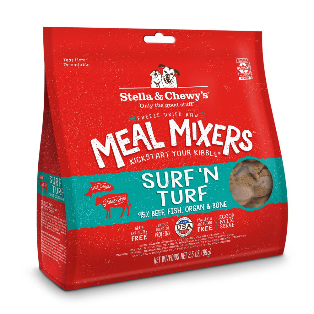 
                  
                    Stella & Chewys Freeze Dried Grain Free Raw Surf & Turf Meal Protein Rich Mixer Dog Food Topper for Small & Large Breeds
                  
                