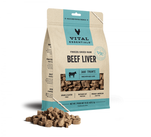 Vital Essentials Freeze Dried Raw Beef Liver Dog Treats