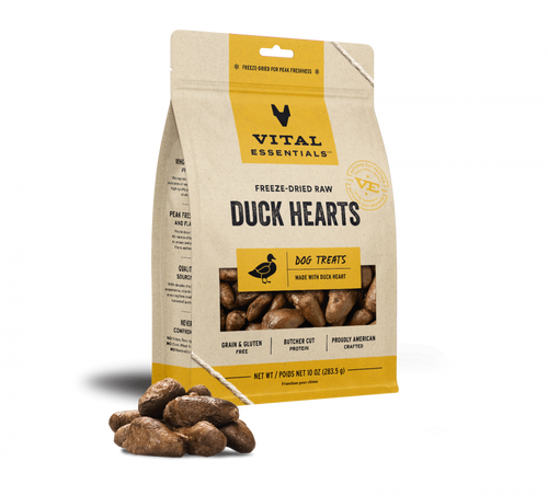Vital Essentials Freeze Dried Raw Duck Hearts Dog Treats