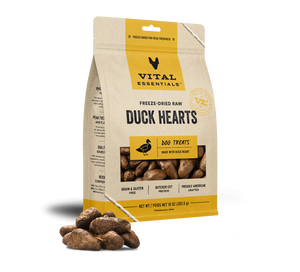 Vital Essentials Freeze Dried Raw Duck Hearts Dog Treats