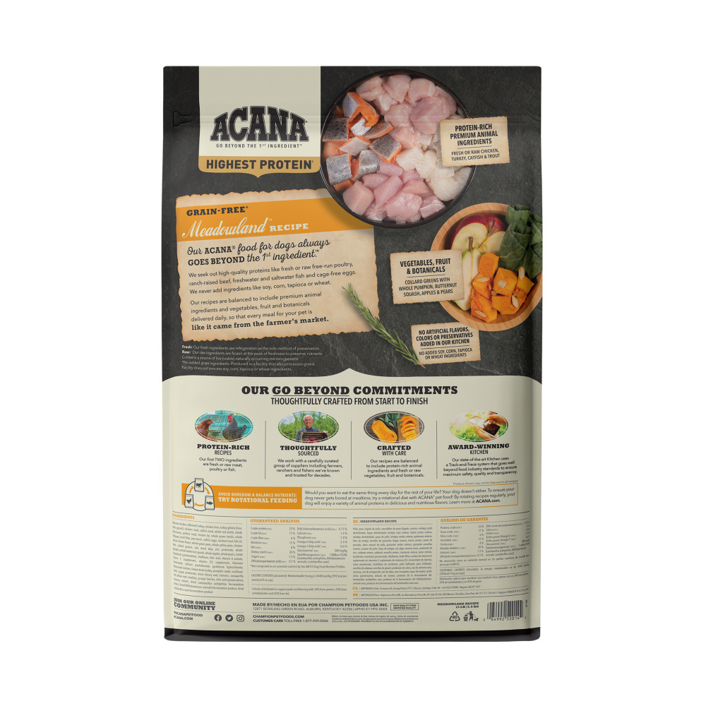 
                  
                    ACANA Highest Protein Dry Dog Food Meadowland Recipe
                  
                